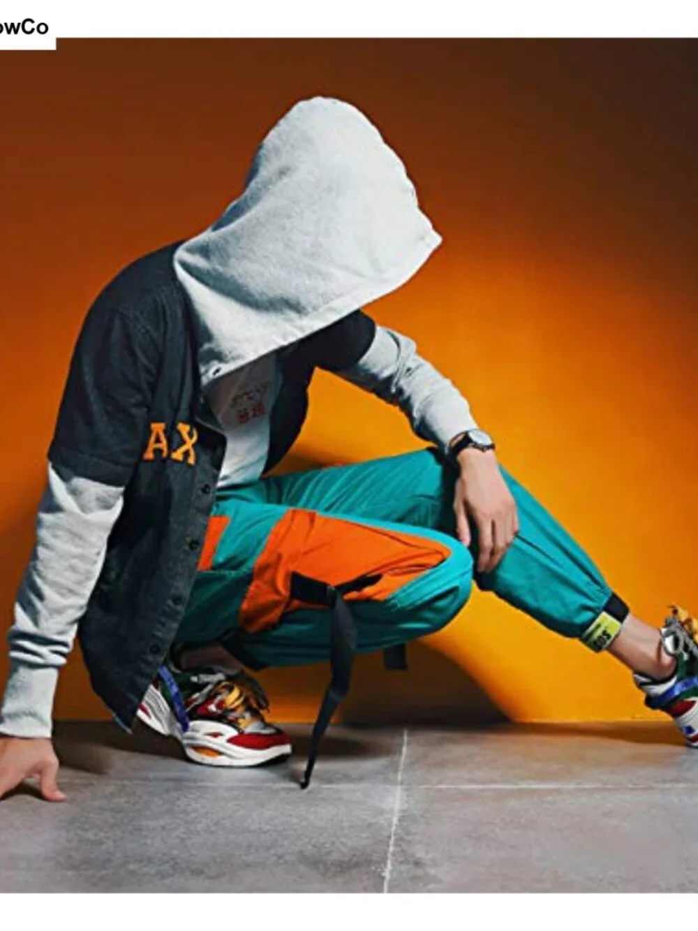 Retro Color Blocked Fashion Sneakers Suede PU Athletic Running Shoes